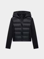 Women’s Hooded Zip-Front Puffer Jacket with Long Sleeves
