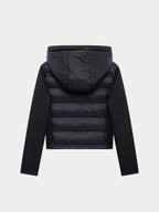 Women’s Hooded Zip-Front Puffer Jacket with Long Sleeves