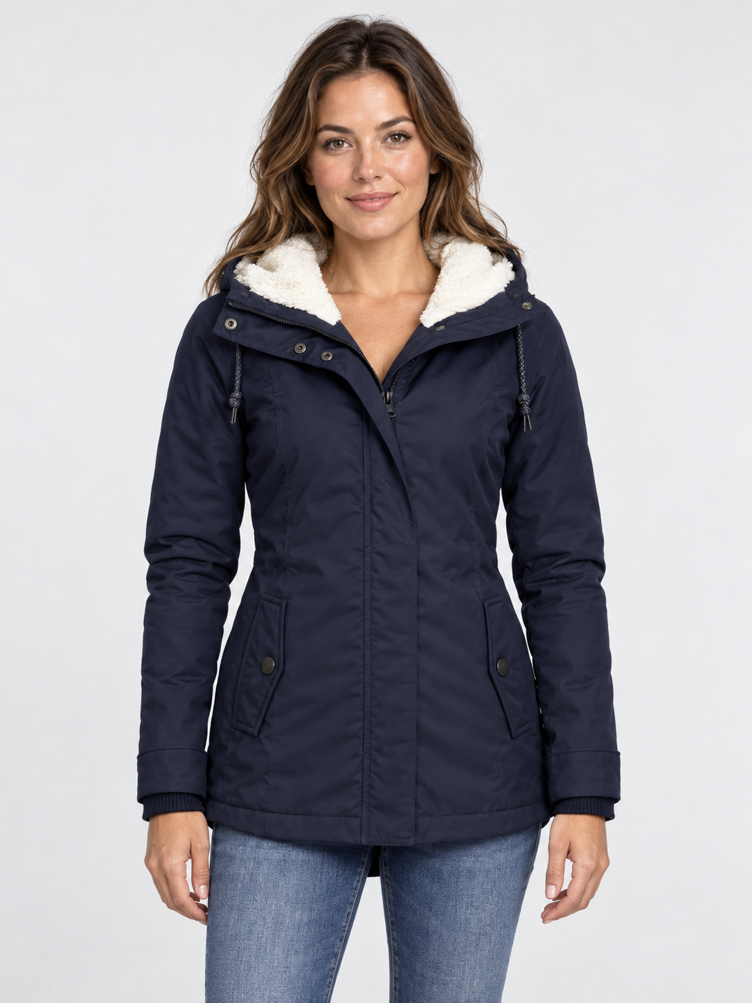 Women's Hooded Zip-Up Parka Jacket