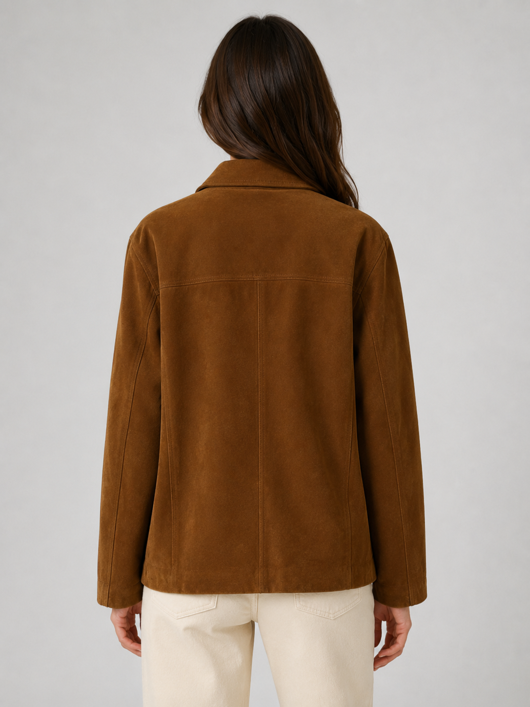 Women’s Jacket with Turn-Down Collar and Button Front