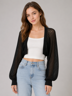 Women’s Open Knit Cropped Cardigan
