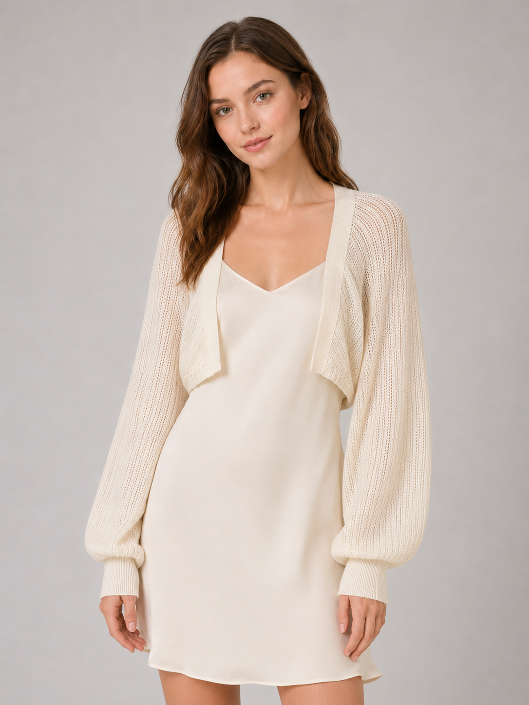 Women’s Open Knit Cropped Cardigan