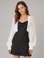 Women’s Open Knit Cropped Cardigan