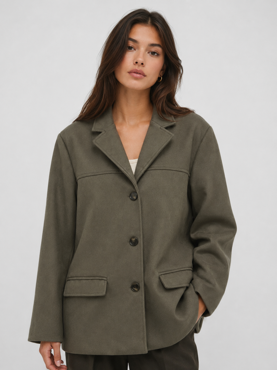 Women’s Oversized Blazer with Notched Lapel