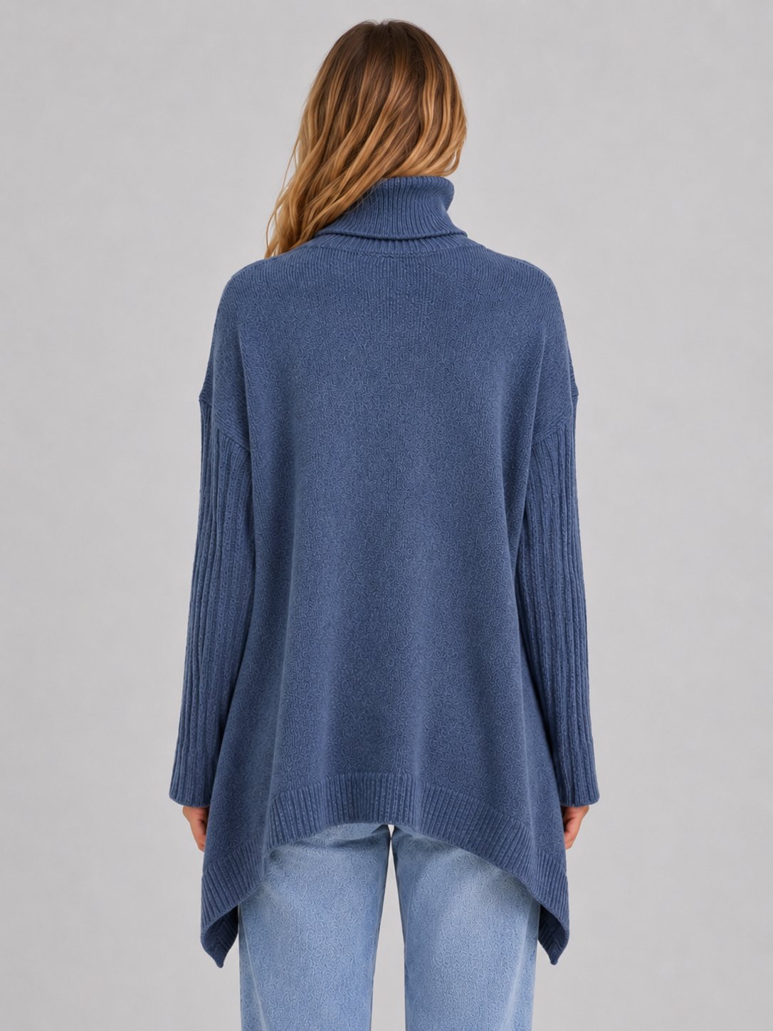 Women’s Oversized Longline Roll Neck Knit Jumper