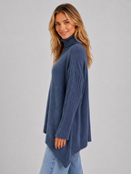 Women’s Oversized Longline Roll Neck Knit Jumper