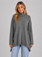 Women’s Oversized Longline Roll Neck Knit Jumper