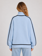 Women’s Oversized Roll Neck Knit Jumper with Contrast Trim