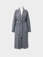 Women's Shawl-Collar Belted Long Wrap Cardigan