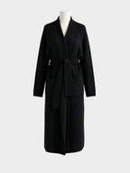 Women's Shawl-Collar Belted Long Wrap Cardigan