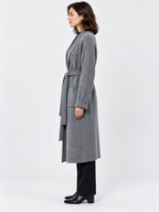 Women's Shawl-Collar Belted Long Wrap Cardigan