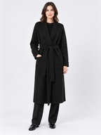 Women's Shawl-Collar Belted Long Wrap Cardigan