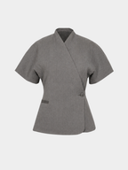 Women’s Short Sleeve Blazer with V-Neck