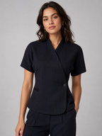 Women’s Short Sleeve Blazer with V-Neck