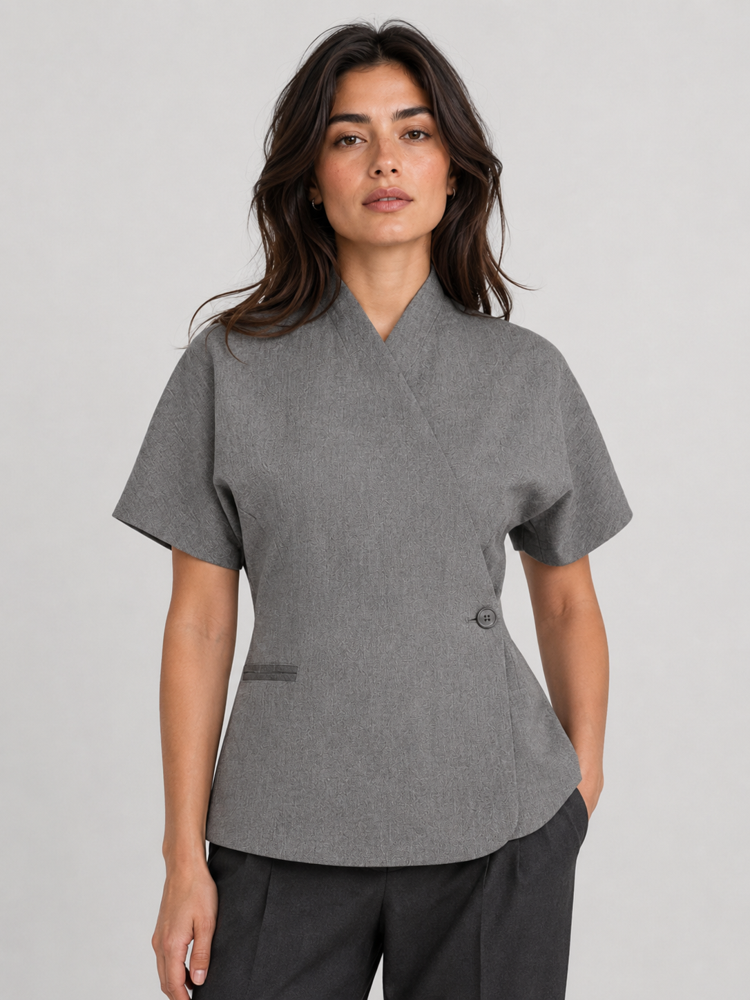Women’s Short Sleeve Blazer with V-Neck
