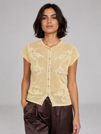 Women’s Short Sleeve Knit Cardigan with Button Front