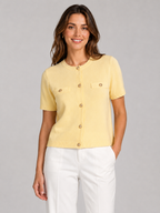 Women’s Short Sleeve Knit Cardigan with Round Neck