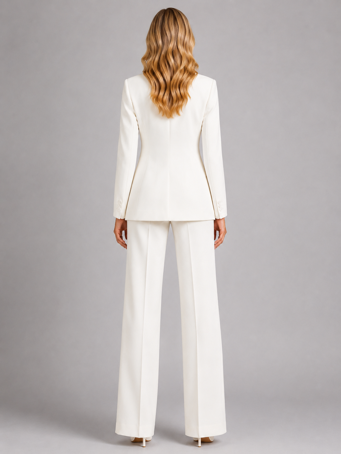 Women’s Single-Button Blazer and Wide-Leg Trouser Set
