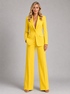 Women’s Single-Button Blazer and Wide-Leg Trouser Set