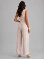 Women’s Sleeveless Wide-Leg Jumpsuit with Tie Waist
