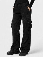 Women’s Straight-Leg Cargo Trousers with Flap Pockets