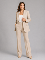 Women’s Tailored Blazer and Straight-Leg Trousers Set