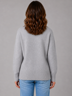 Women’s V-Neck Cardigan with Heart-Shaped Buttons