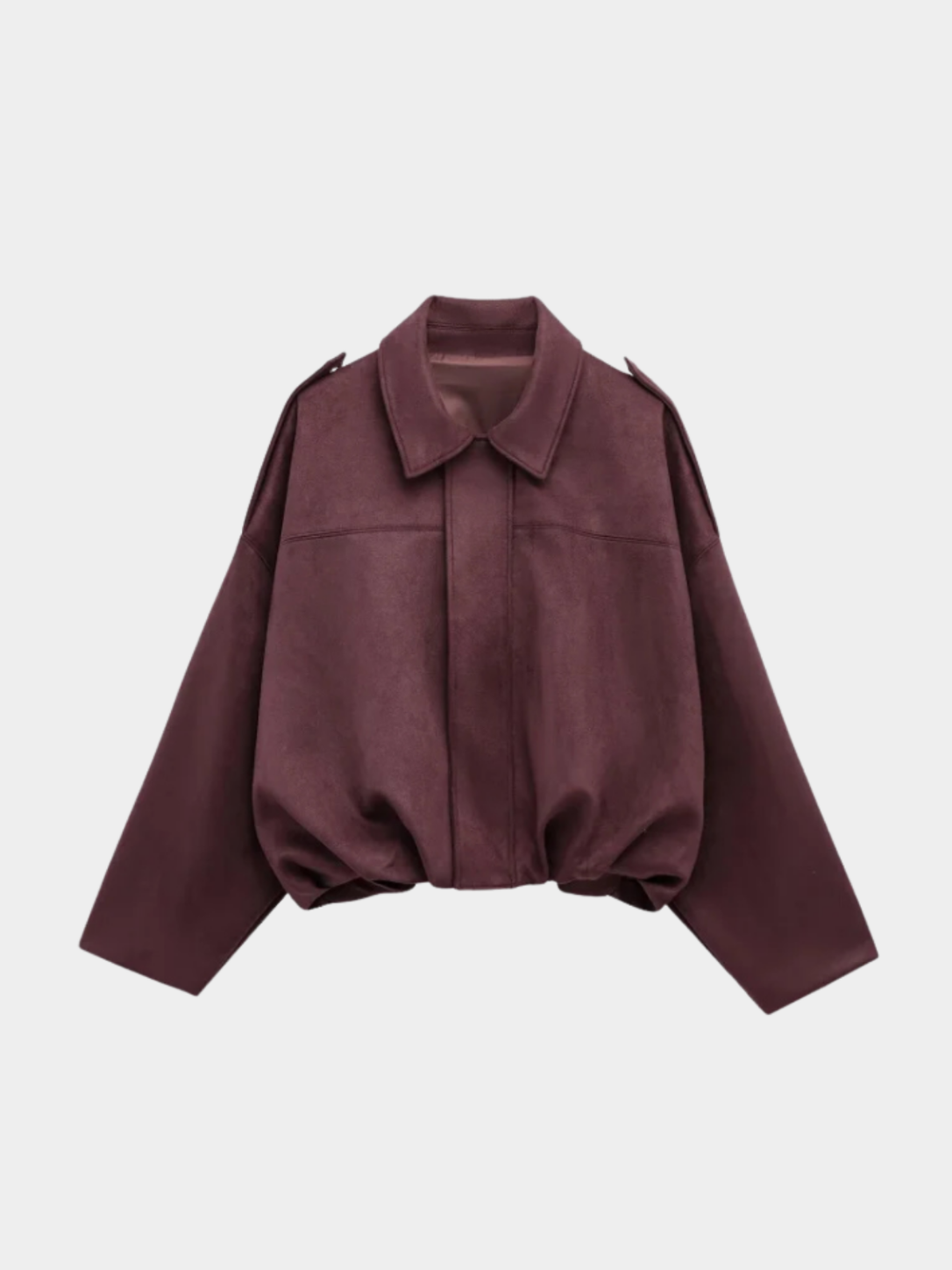 Women’s Zip-Front Bomber Jacket with Turn-Down Collar