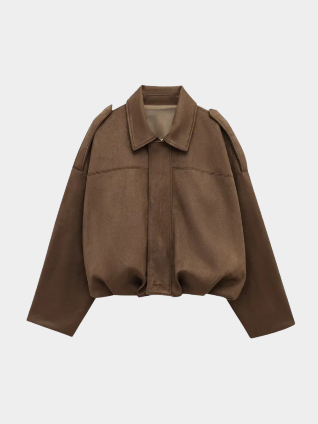 Women’s Zip-Front Bomber Jacket with Turn-Down Collar