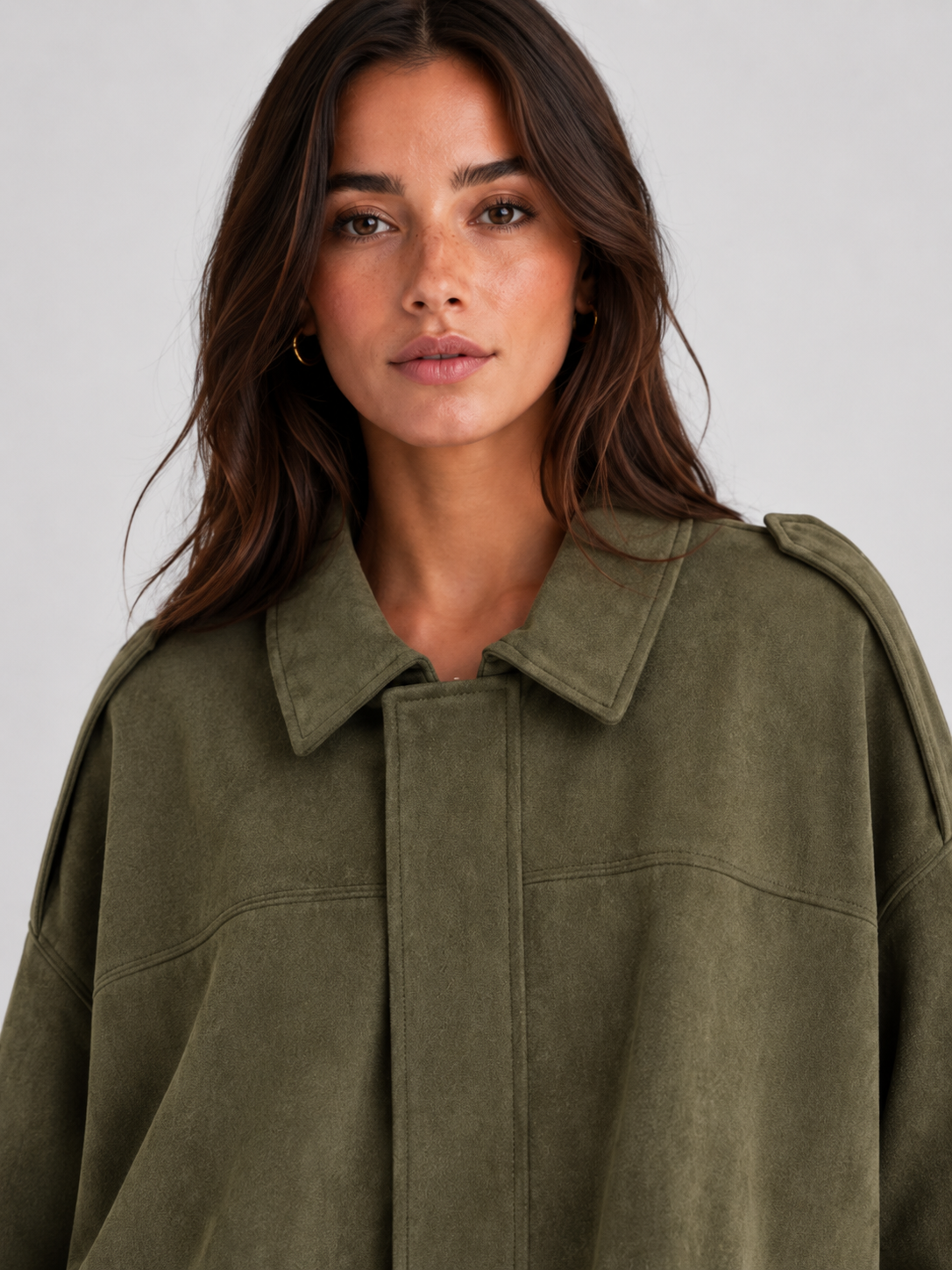 Women’s Zip-Front Bomber Jacket with Turn-Down Collar