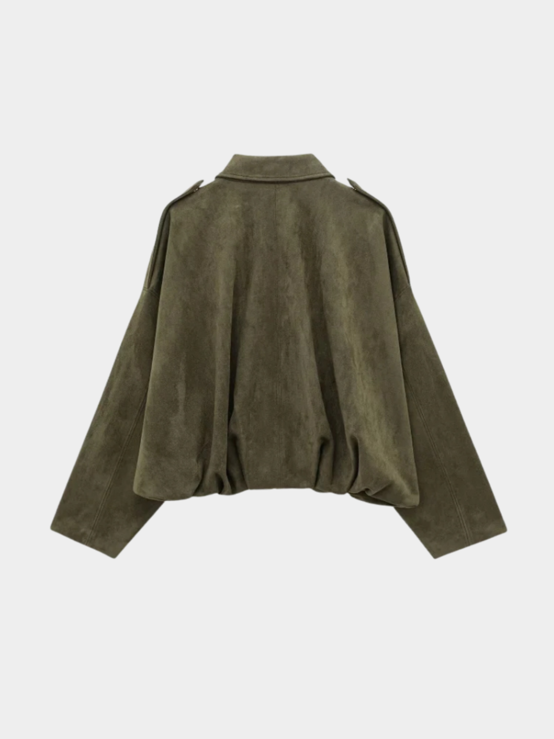 Women’s Zip-Front Bomber Jacket with Turn-Down Collar