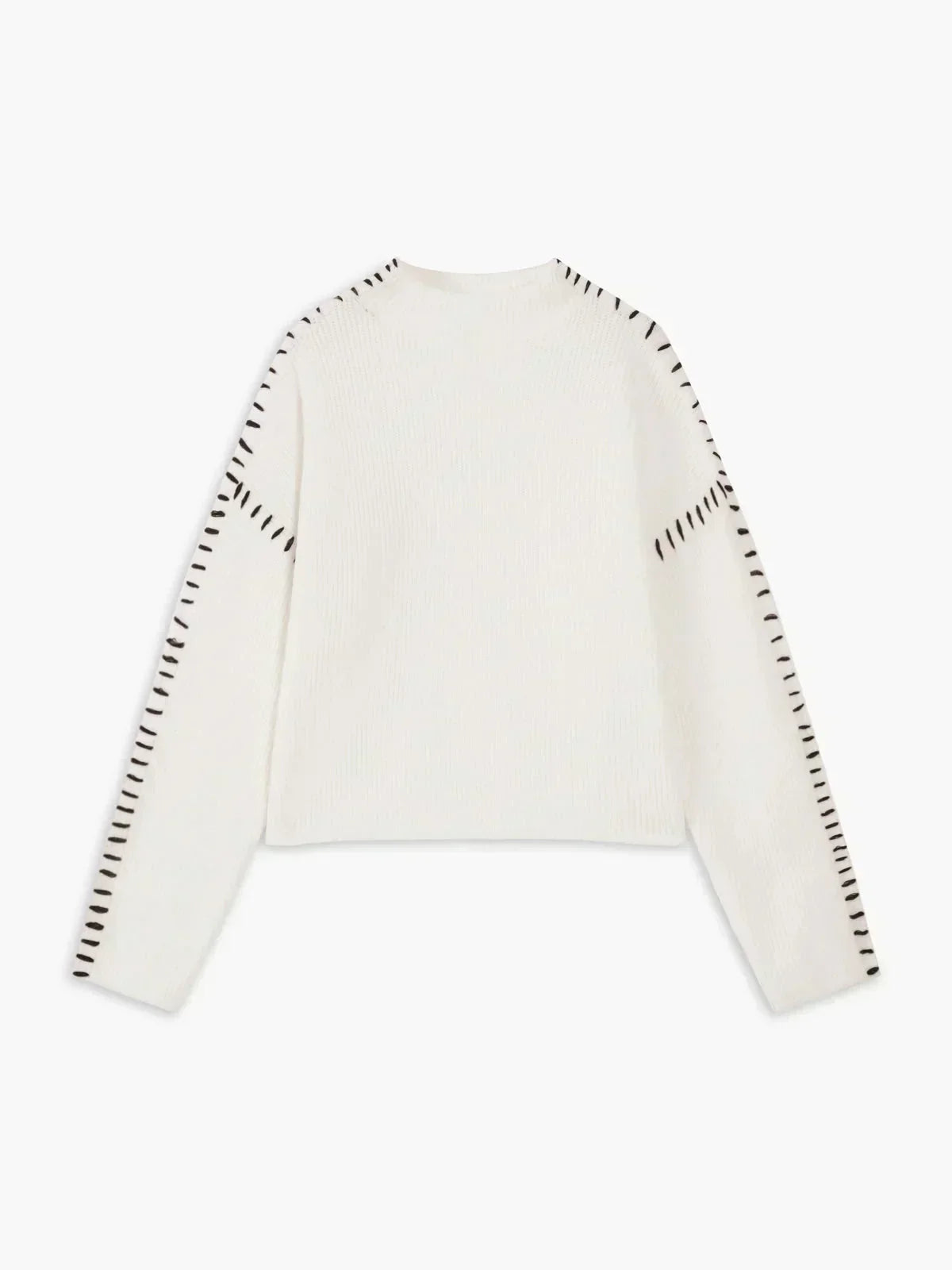 Women’s Oversized High-Neck Jumper with Contrast Stitching